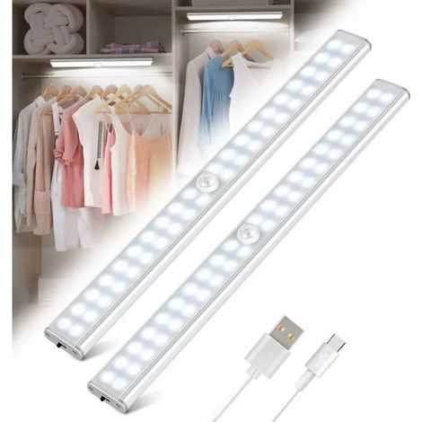 Lampe de Placard 40 LED Sans Fil Rechargeable par USB Aimant Dtecteur de Mouvement 4 Modes dclairage Portable. Odipie (1/4)