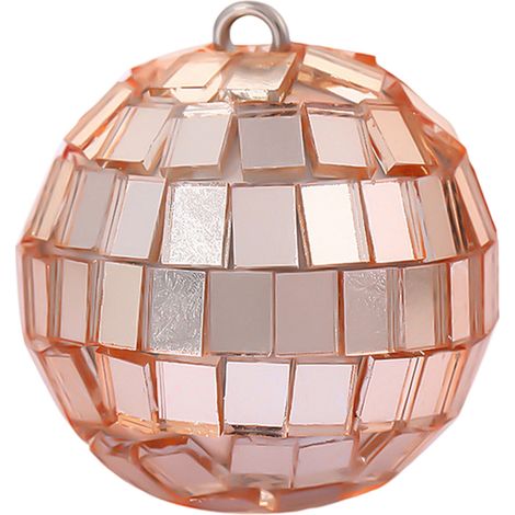 Boule Miroir - Décoration Festive Ronde - Pour Arbre De Noël Fête Mariage Anniversaire - 3 cm - Or Rose - 1 Pièce (1/5)
