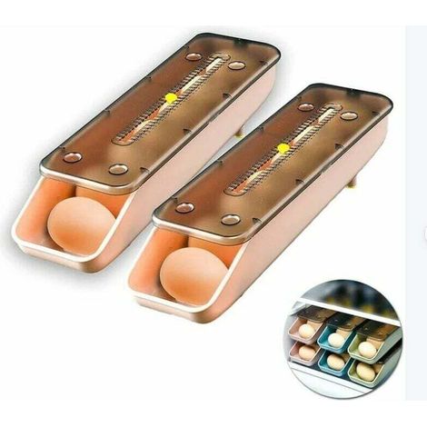Two Automatic Refrigerator Egg Storage Boxes, Pink, 339.27.5cm. (1/4)
