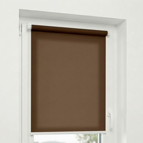 Estika - Store enrouleur sans perçage - 70x150 cm - Chocolat - Protection solaire pour fenêtres intérieures - Tissu semi-transparent - Fixation Klemmfix (1/5)