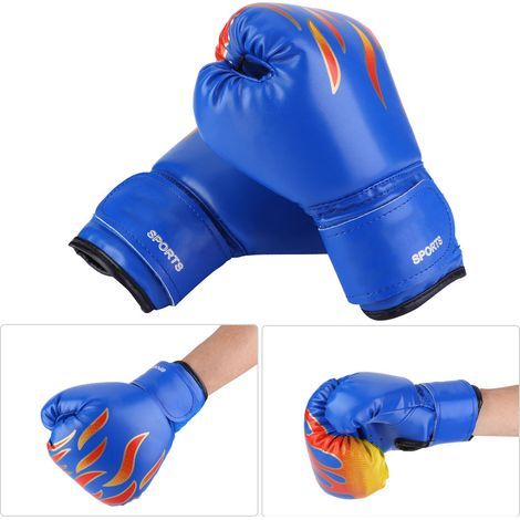 Gants de boxe junior pour entraînement de frappe - Muay Thai, Kickboxing et MMA - Bleu (1/4)