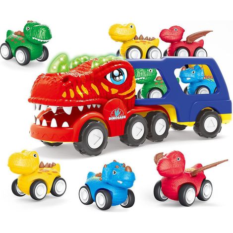 Voiture jouet dinosaure électrique pour enfants, jouet à inertie à glisser, avec lumière et son. (1/5)