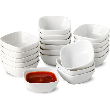 20 ciotoline in porcellana (7,3 x 3 cm), 60 ml per tapas, salse, sushi, marmellate - mini ciotoline da portata per la preparazione di piatti (1/3)