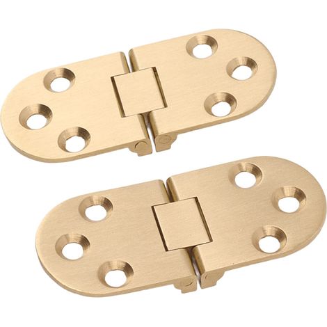 Charnière à Rabat en Laiton à 180 Degrés, 2 Ensembles de Charnières Rabattables Robustes avec Vis Dorées pour Machine à Coudre pour Table Basse pour Fenêtre (2,5 mm/0,10 pouces).