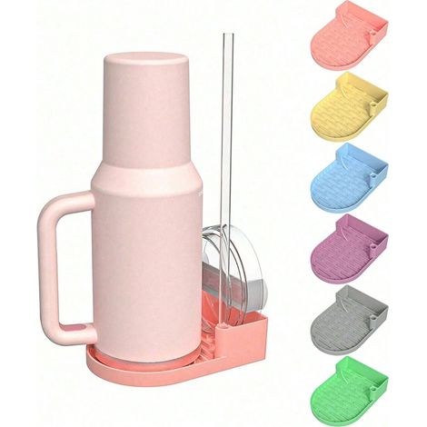 Étagère de séchage pour bouteilles d'eau adaptée aux gobelets (tumblers) de 20, 30 et 40 oz, support de bouteille en silicone pour plan de travail pour tasses, mugs, verres, pailles et couvercles, 2 p (1/5)