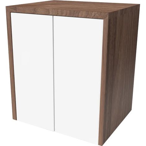 Mobile coprilavatrice con ante 79x91 cm effetto legno e bianco Wanda (1/5)