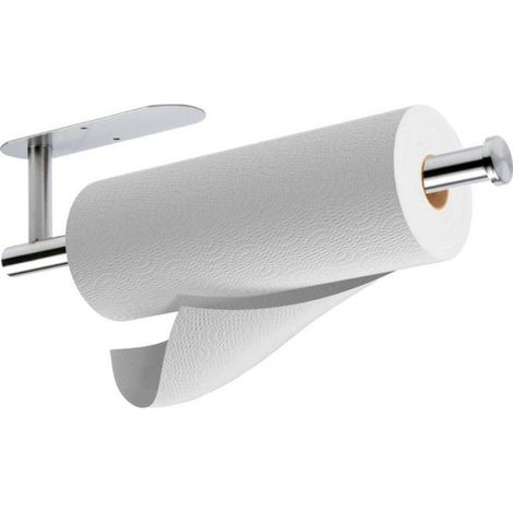 Support Mural Essuie-tout - Acier Inoxydable - 33,5 x 7,7 x 4,5 cm - Auto-adhésif ou Vissé - 1 Pièce