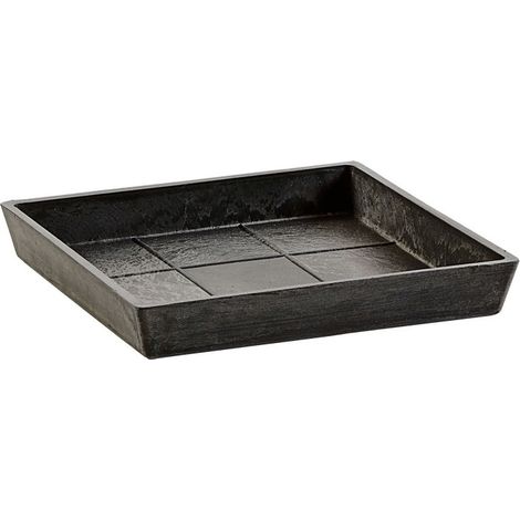 ECOPOTS SOTTOVASO QUADRATO ROTTERDAM GRIGIO SCURO 18CM