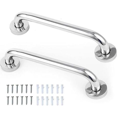(2 pièces) Rampes de toilettes en acier inoxydable SUS304 - Rampes de 30 cm