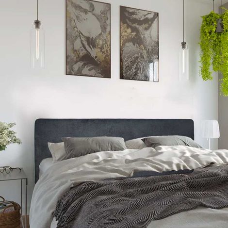 Tête de lit largeur 220 x 90 cm velours alcantara Gris Foncé (1/5)