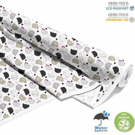 OUTDOOR DEKOSTOFFE OXFORD - Motiv Katzenkopf mit Mustern I DX596