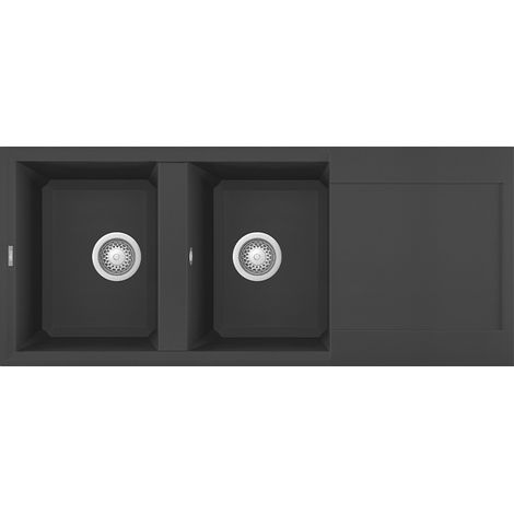 Lavello Elleci Incasso 2 vasche 116x50 Easy 500 Granitek Antracite LGY50059