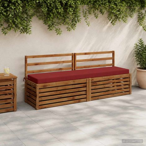 vidaXL Cojín de banco SOEST 100% Poliéster Rojo vino 200 x 40 x 8 cm (1/5)
