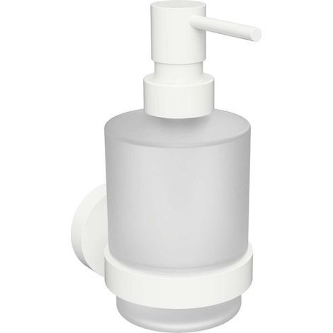 Sapho X-Round - Seifenspender mit Halter, Glas matt/weiß XR103W (1/3)