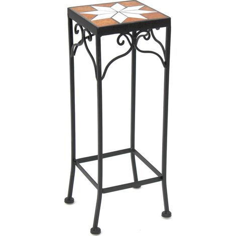 DanDiBo Blumenhocker Mosaik Eckig 46 cm Blumenständer 12012 Beistelltisch Pflanzenständer Mosaiktisch (1/4)