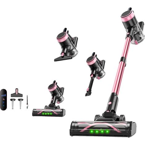 Aspirapolvere senza fili, potente aspirazione, batteria a lunga durata, rosa, spina europea 220V-240V (1/2)