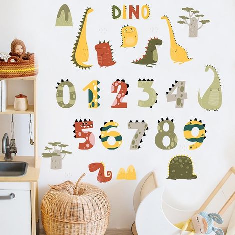 Pegatinas de dinosaurios para la pared de una habitación infantil