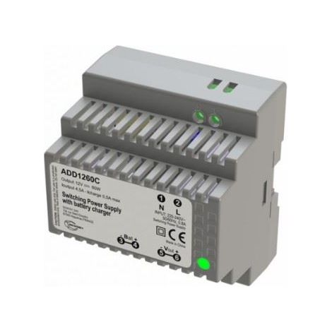 Sewosy – Alimentation DIN 1 module 230V AC – 12V DC 60W – 4.5A – 500mA de charge pour tableau électrique – Usage professionnel