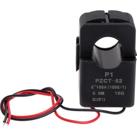 Capteur à bobine de transformateur de courant à noyau divisé PZCT-02 pour compteur d'énergie 100 A mesurant la consommation électrique des bâtiments-AquaForge