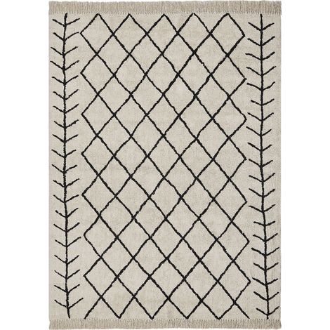 Teppich BOZKIR Beige 160 x 230 cm Baumwolle