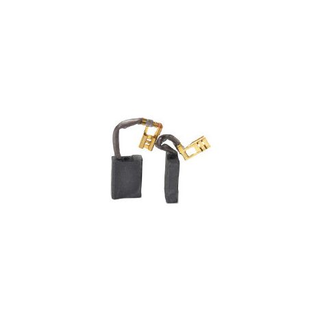 Set aus 2 anpassbaren Kohlen für De Walt. Maße: 6,3 x 16 x 23 mm.