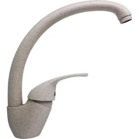Rubinetto miscelatore monocomando granito beige per lavello con canna alta snodata fusa serie kappa granito beige 3/8" EURORAMA