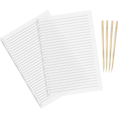 Set of 2 straight line stencils - 28 cm - A4 stencil for line drawing - Lettering guide - Transparent ruler - Writing tool with pen for straight writing (1/5)