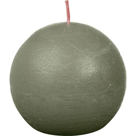 Bolsius Rustik Kugelkerze 76 mm olivgrün