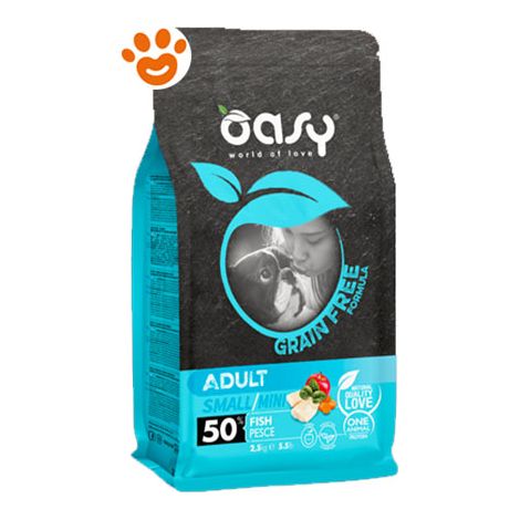 Oasy Dog Grain Free Adult Small/Mini Pesce - Sacco Da 2,5 Kg