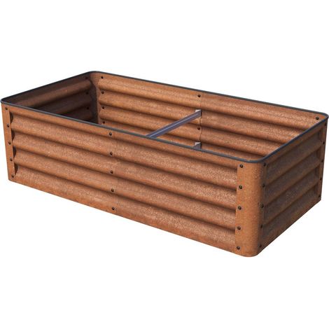 Orto rialzato LUCA in acciaio corten di GFP Primeyard, 120x60x35 cm - orto stabile con effetto ruggine naturale e protezione sicura degli angoli, utilizzabile tutto l'anno