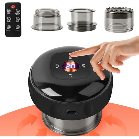 5 in 1 Ventouse électrique infrarouge avec télécommande, Ventouse Intelligente, Ensemble de thérapie électrique intelligent, Ensemble de Ventouses électriques Gua Sha, 12 Températures Réglables (1/5)