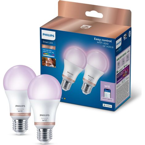 Philips Smart Lighting Slimme Set mit 2 E27 Standard Lampen (A60) Matt 60 W Weißes und Farbiges Licht - WLAN (1/5)