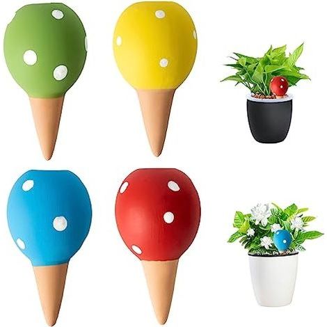 Pointes d'auto-arrosage, 4pcs 70 ML Globe d'arrosage de Plante en Forme de champign (1/5)