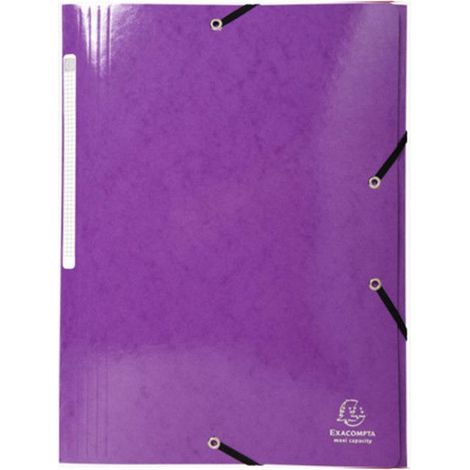 Chemise à élastiques - EXACOMPTA - Iderama - 3 rabats - 425g - Violet - A4 (1/2)