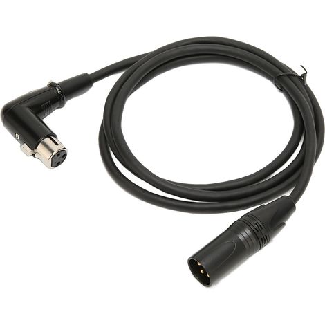 Câble microphone XLR mâle vers femelle, 3 broches droites mâles vers fiches coudées femelles, 1,5 m (4,9 pi) (1/5)