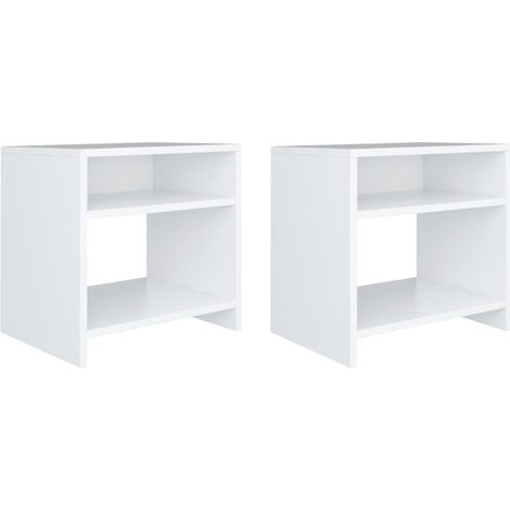 Table de chevet Blanc 40 x 30x40 - Lot de 2 (1/5)