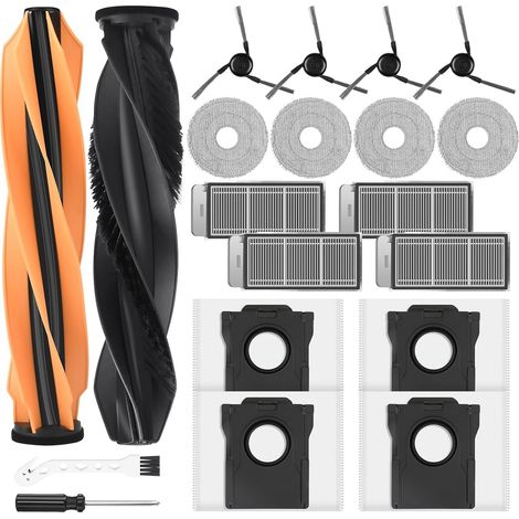 20 Zubehör für Mova V50 Ultra/Dreame X50 Ultra / L50 / L40s Pro Ultra / Matrix10 Ultra / X50 Master Saugroboter, 2 Hauptbürste, 4 Staubbeutel, 4 Wischpad, 4 Filter, 4 Seitenbürsten, Reinigungsbürste (1/5)