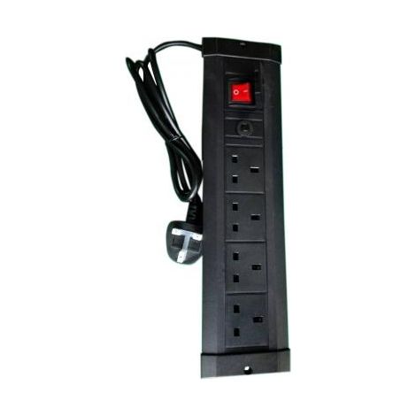 Multibrackets 9512 prolunghe e multiple 4 presa[e] AC Interno Nero (Multibrackets M Public Display Stand UK Power Rail Black)