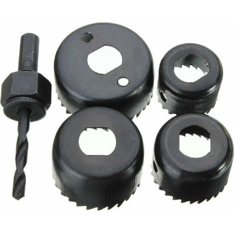TRADE SHOP - Punta Trapano Per Foro Set 5 Pz Frese Fresa A Tazza Circolare Per Legno Plastica - (1/2)