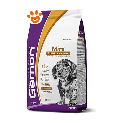 Monge Gemon Dog Puppy Junior Mini con Pollo e Riso - Monge Gemon Dog Puppy Junior Mini con Pollo e Riso - Sacco Da 3 Kg