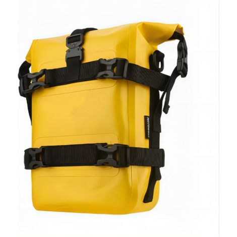Sacoche de protection de cadre de moto étanche IPX7, fermeture à enroulement, sacoche de pare-chocs - Jaune