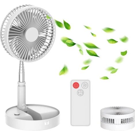 Ventilateur silencieux rechargeable 7200 mAh – 4 vitesses – Minuterie – Angle de rotation 185° – Niveau sonore 32–40 dB – Pour bureau et chambre (1/5)
