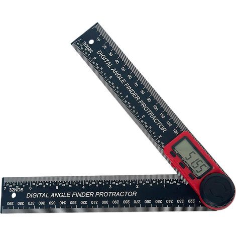 Rouge Rapporteur d'angle numérique 7 pouces 0 360 degrés, outil de mesure d'angle pour projets de bricolage, décoration et menuiserie (1/5)