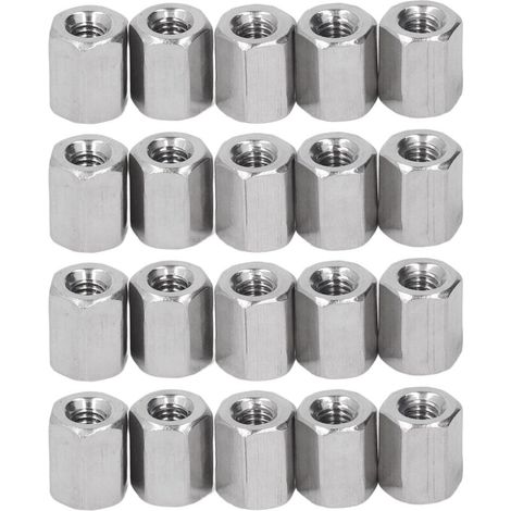 Dadi di accoppiamento esagonali in acciaio inox, antiruggine M4 x 0,78 L10mm, dadi di collegamento a 6 lati per installazione, 20 pezzi (1/5)