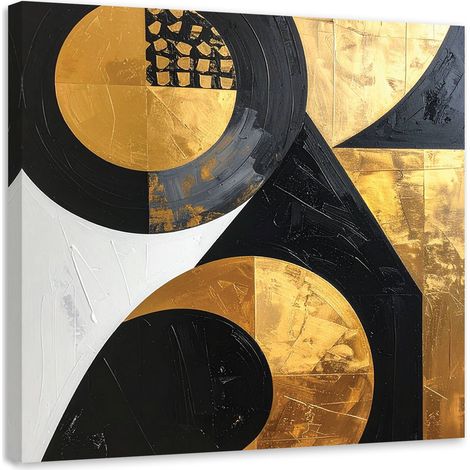 Wandbild Abstraktion Formen schwarz gold 40x40 cm (1/5)