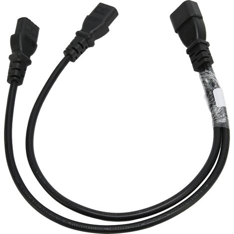 Câble adaptateur en Y court pour serveur UPS, moniteur, imprimante et double câble C14 simple vers C13 double 5 15R (1/5)