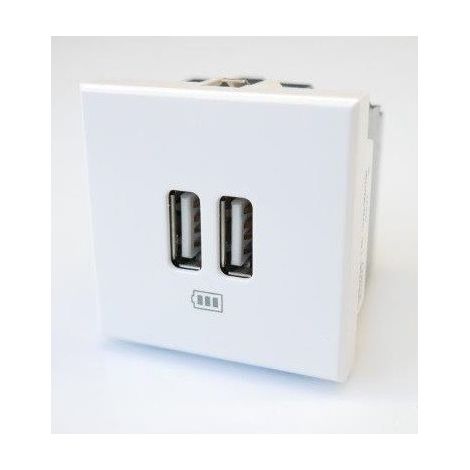 Prise chargeur USB double 5V 230V 2.4A blanc finition white sans plaque série Axolute BTICINO