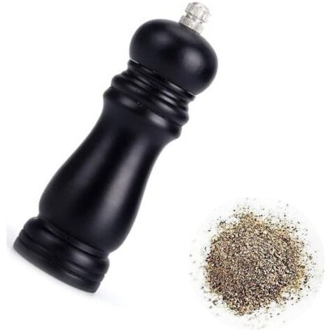 Pepper Mill, Manual Pepper Mill, Wooden Pepper Mill, Pepper and Salt Mill, Solid Wood Pepper Mill, Wooden Salt and Pepper Mill, Adjustable Spice Grinder, for Salt and Pepper (1/5)