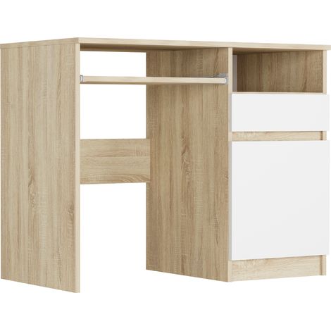Schreibtisch mit Schrank rechts Sonoma Mix 90 x 50 cm Modern N35 (1/4)