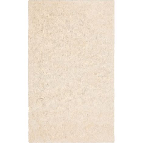 Tapis Poils Longs Shaggy Beige Clair en Polyester et Coton Très Doux au Toucher pour Chambre ou Salon au Style Moderne 160 x 230 cm Beliani (1/5)